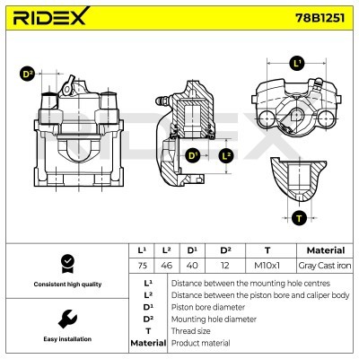 Zacisk Hamulcowy RIDEX 78B1251 78B1251 - foto 5
