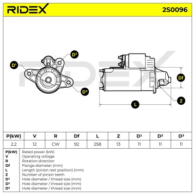 Rozrusznik RIDEX 2S0096 2S0096 - foto 6