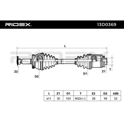 Półoś Napędowa RIDEX 13D0369 13D0369 - foto 6