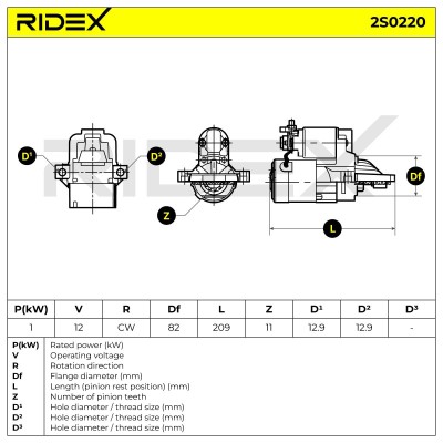 Rozrusznik RIDEX 2S0220 2S0220 - foto 6