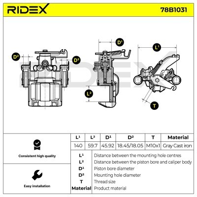 Zacisk Hamulcowy RIDEX 78B1031 78B1031 - foto 6