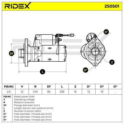 Rozrusznik RIDEX 2S0501 2S0501 - foto 5