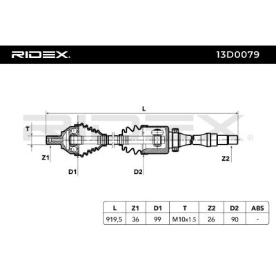 Półoś Napędowa RIDEX 13D0079 13D0079 - foto 6