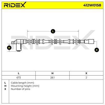 Czujnik ABS RIDEX 412W0158 412W0158 - foto 6