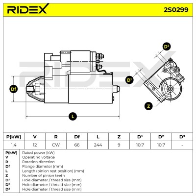 Rozrusznik RIDEX 2S0299 2S0299 - foto 7