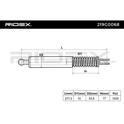 Amortyzator Pokrywy Bagażnika RIDEX 219G0068 219G0068 - foto 6