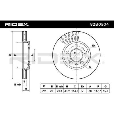 Tarcza hamulcowa RIDEX 82B0504 82B0504 - foto 3