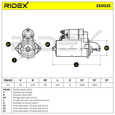 Rozrusznik RIDEX 2S0025 2S0025 - foto 6