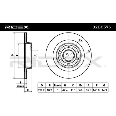 Tarcza hamulcowa RIDEX 82B0573 82B0573 - foto 3