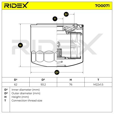 Filtr Oleju RIDEX 7O0071 7O0071 - foto 5