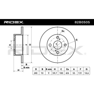 Tarcza hamulcowa RIDEX 82B0505 82B0505 - foto 4