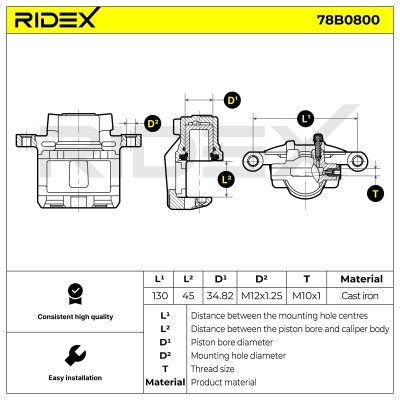 Zacisk Hamulcowy RIDEX 78B0800 78B0800 - foto 6
