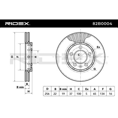 Tarcza hamulcowa RIDEX 82B0004 82B0004 - foto 5