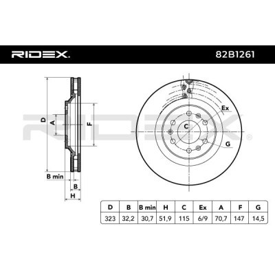 Tarcza hamulcowa RIDEX 82B1261 82B1261 - foto 5