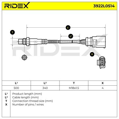 Sonda Lambda RIDEX 3922L0514 3922L0514 - foto 6
