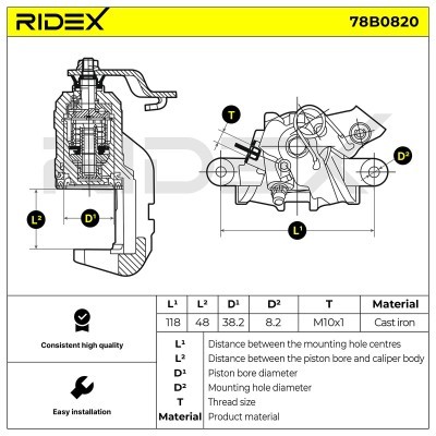 Zacisk Hamulcowy RIDEX 78B0820 78B0820 - foto 7
