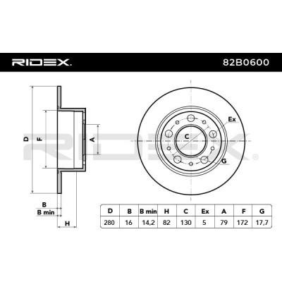 Tarcza hamulcowa RIDEX 82B0600 82B0600 - foto 4