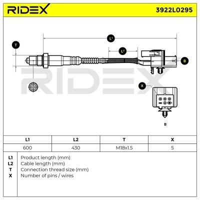 Sonda Lambda RIDEX 3922L0295 3922L0295 - foto 6