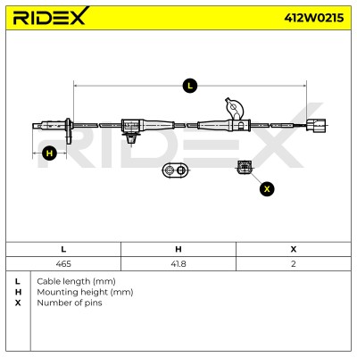 Czujnik ABS RIDEX 412W0215 412W0215 - foto 6