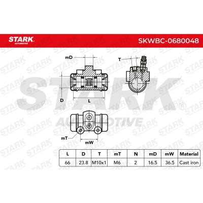Cylinderek hamulcowy Stark SKWBC-0680048 SKWBC-0680048 - foto 8
