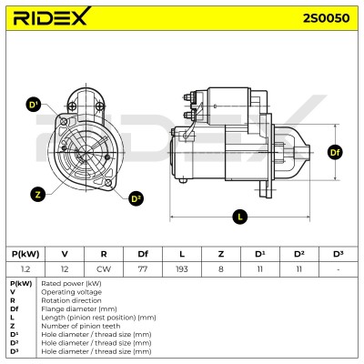 Rozrusznik RIDEX 2S0050 2S0050 - foto 6
