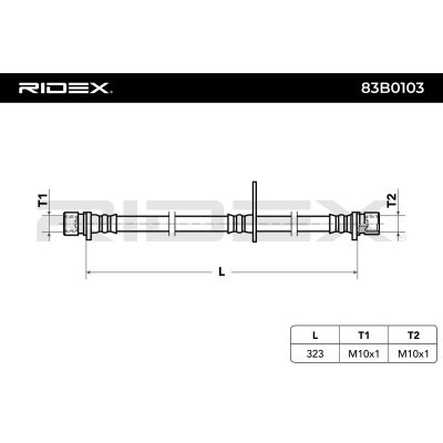 Przewód hamulcowy elast RIDEX 83B0103 83B0103 - foto 3