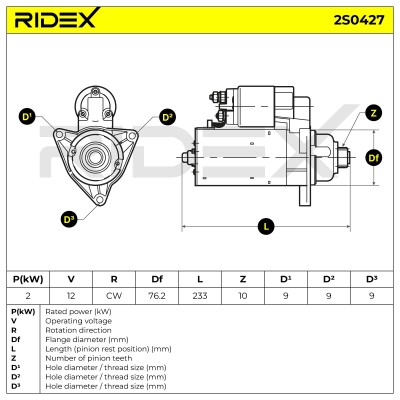 Rozrusznik RIDEX 2S0427 2S0427 - foto 7