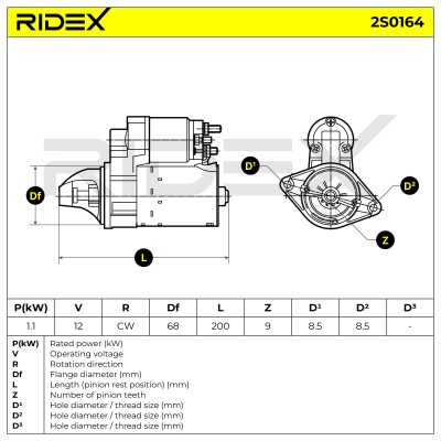 Rozrusznik RIDEX 2S0164 2S0164 - foto 7