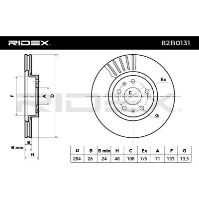Tarcza hamulcowa RIDEX 82B0131 82B0131 - foto 4