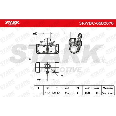 Cylinderek hamulcowy Stark SKWBC-0680070 SKWBC-0680070 - foto 5