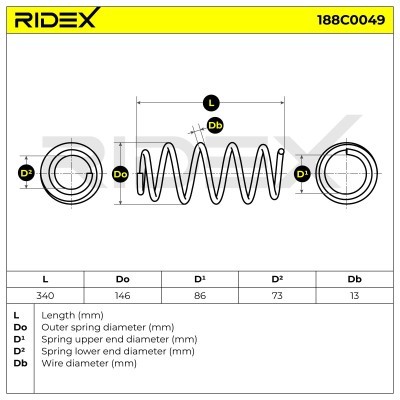 Sprężyna Zawieszenia RIDEX 188C0049 188C0049 - foto 4