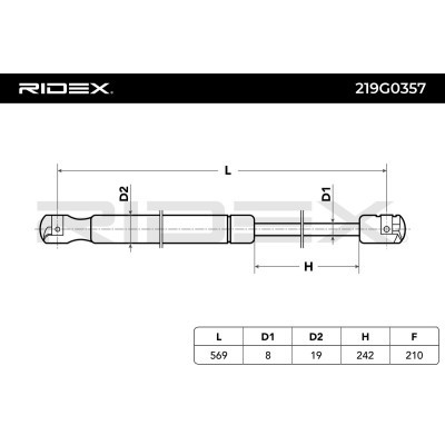 Amortyzator Pokrywy Bagażnika RIDEX 219G0357 219G0357 - foto 7