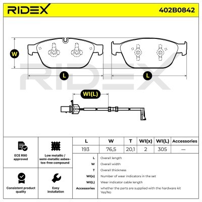 Klocki hamulcowe RIDEX 402B0842 402B0842 - foto 9