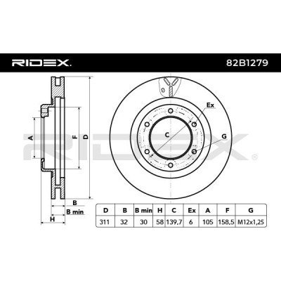 Tarcza hamulcowa RIDEX 82B1279 82B1279 - foto 3