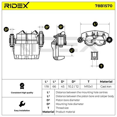 Zacisk Hamulcowy RIDEX 78B1570 78B1570 - foto 6