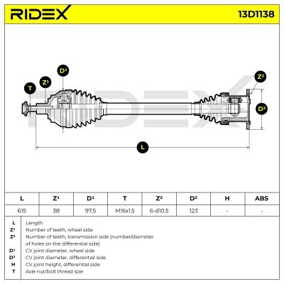 Półoś Napędowa RIDEX 13D1138 13D1138 - foto 7