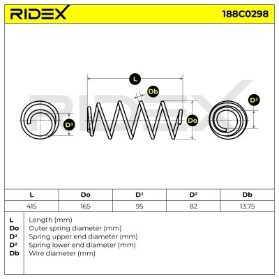Sprężyna Zawieszenia RIDEX 188C0298 188C0298 - foto 4