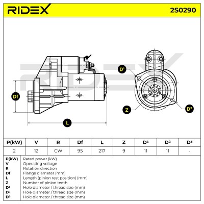 Rozrusznik RIDEX 2S0290 2S0290 - foto 6