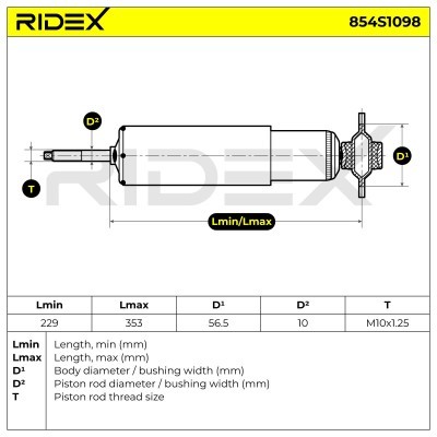 Amortyzator RIDEX 854S1098 854S1098 - foto 6