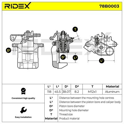 Zacisk Hamulcowy RIDEX 78B0003 78B0003 - foto 4