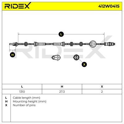 Czujnik ABS RIDEX 412W0415 412W0415 - foto 6