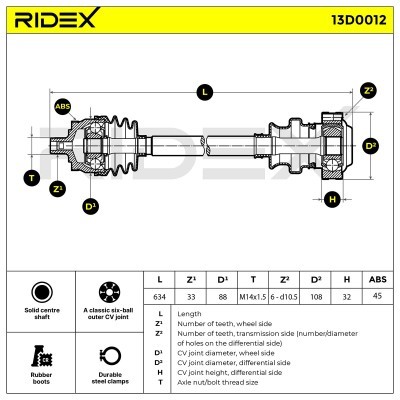 Półoś Napędowa RIDEX 13D0012 13D0012 - foto 4