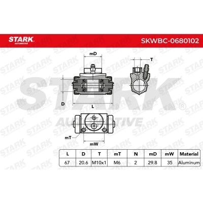 Cylinderek hamulcowy Stark SKWBC-0680102 SKWBC-0680102 - foto 6