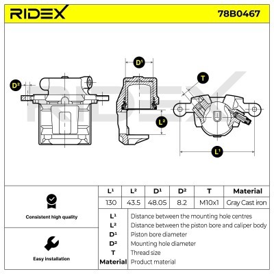 Zacisk Hamulcowy RIDEX 78B0467 78B0467 - foto 6