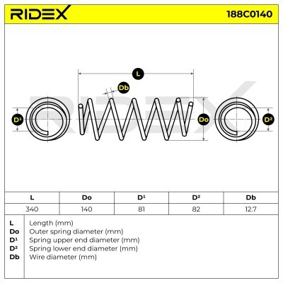 Sprężyna Zawieszenia RIDEX 188C0140 188C0140 - foto 5