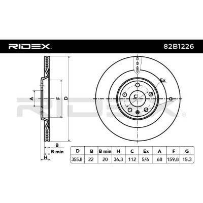 Tarcza hamulcowa RIDEX 82B1226 82B1226 - foto 3