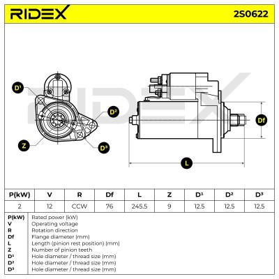 Rozrusznik RIDEX 2S0622 2S0622 - foto 7