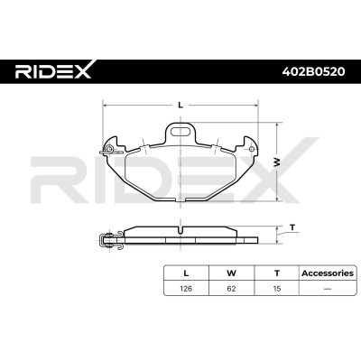 Klocki hamulcowe RIDEX 402B0520 402B0520 - foto 8