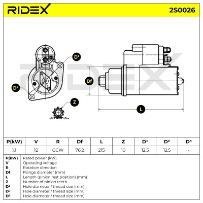Rozrusznik RIDEX 2S0026 2S0026 - foto 6
