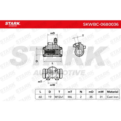 Cylinderek hamulcowy Stark SKWBC-0680036 SKWBC-0680036 - foto 7
